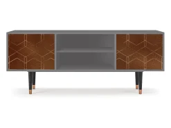 Móvel De Tv* Mueble de TV - 170х69х48 cm - T2 - Chocolate Bar, Cinza Cinzento