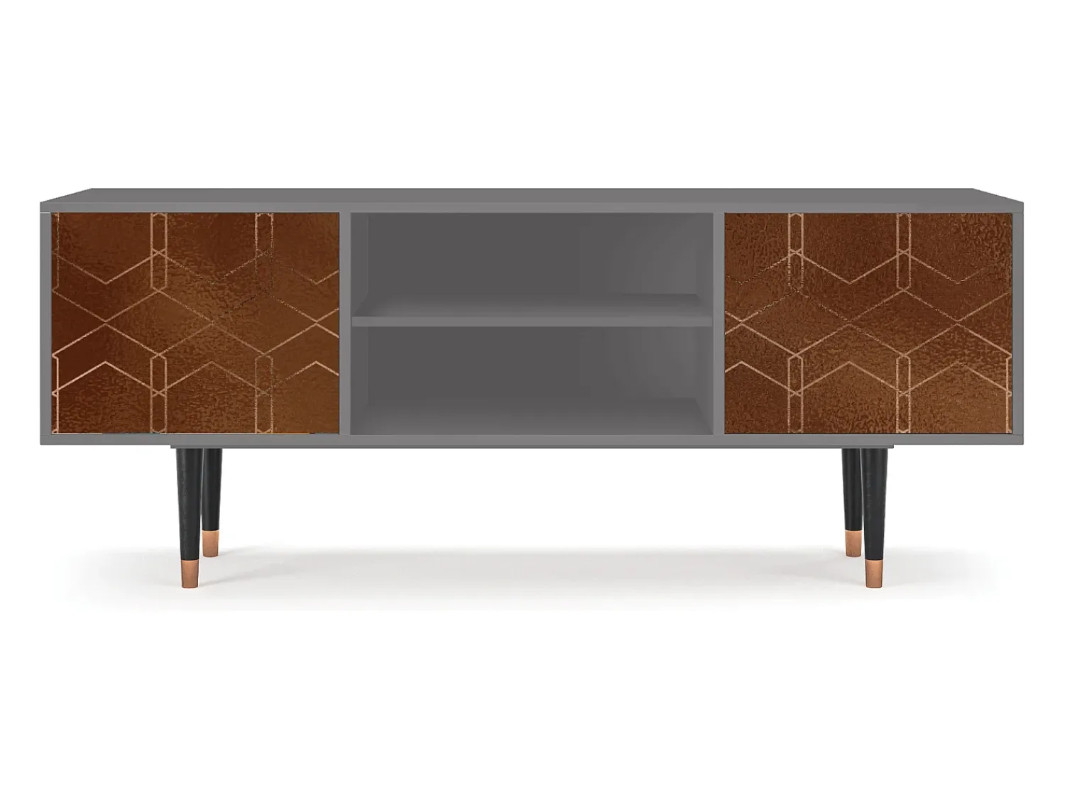 Móvel De Tv* Mueble de TV - 170х69х48 cm - T2 - Chocolate Bar, Cinza Cinzento