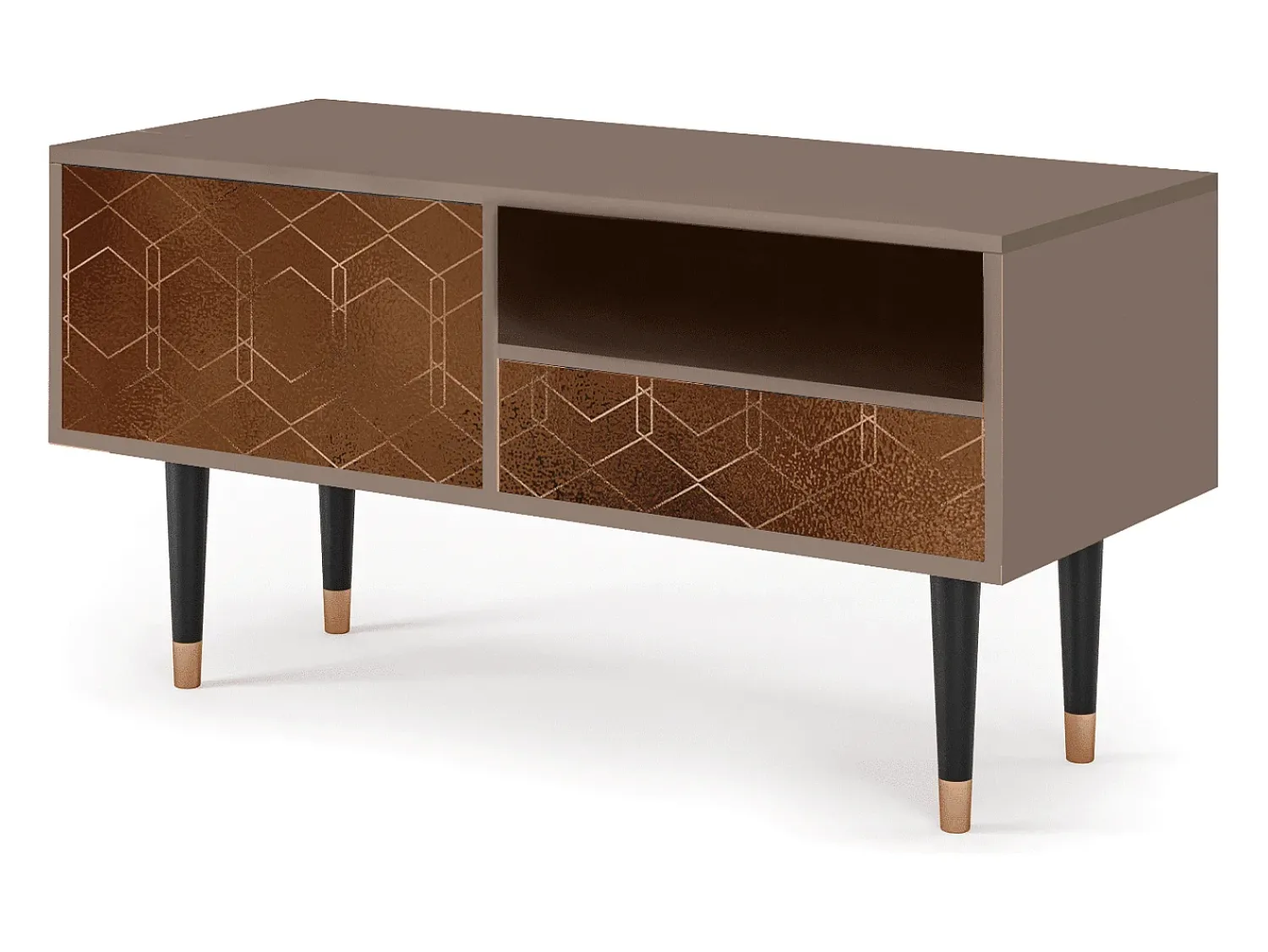 Discount Mueble de TV - 115х59х48 cm - T3 - Chocolate Bar, Latte Bege