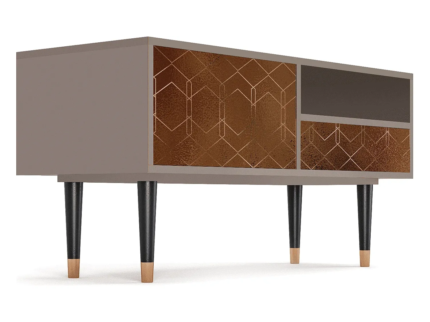 Discount Mueble de TV - 115х59х48 cm - T3 - Chocolate Bar, Latte Bege