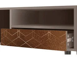 Discount Mueble de TV - 115х59х48 cm - T3 - Chocolate Bar, Latte Bege