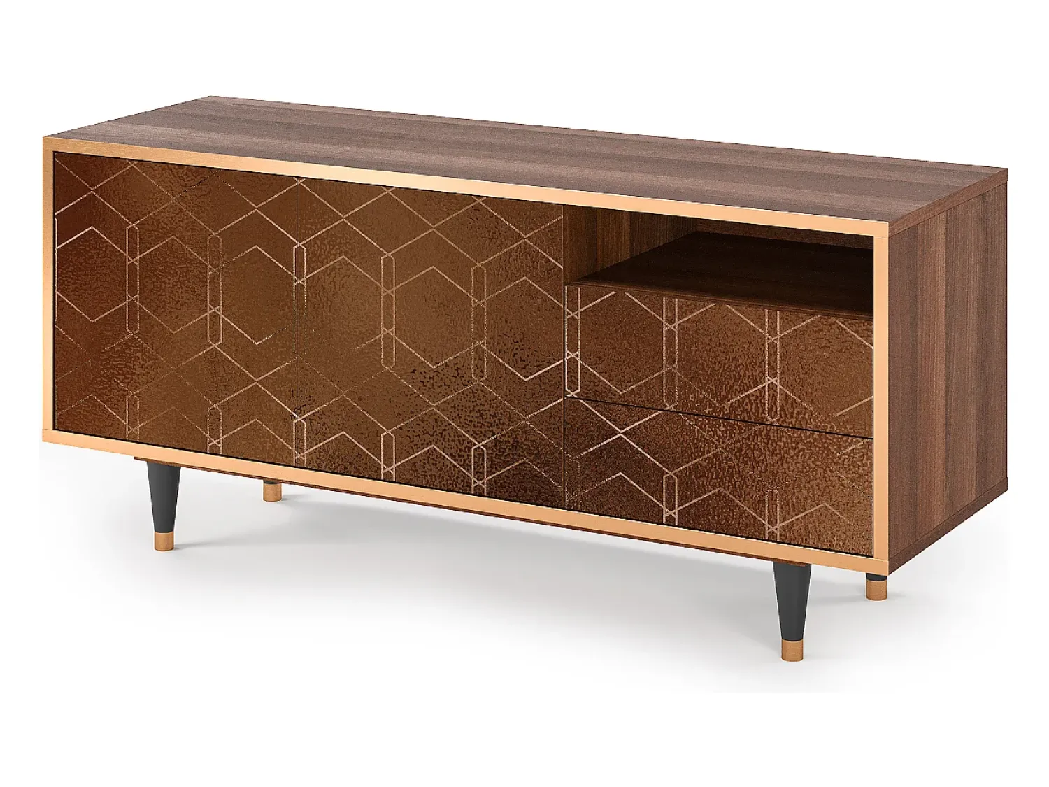 Mueble de TV - 125х56х41 cm - T7 - Chocolate Bar, Nogueira^ Móvel De Tv