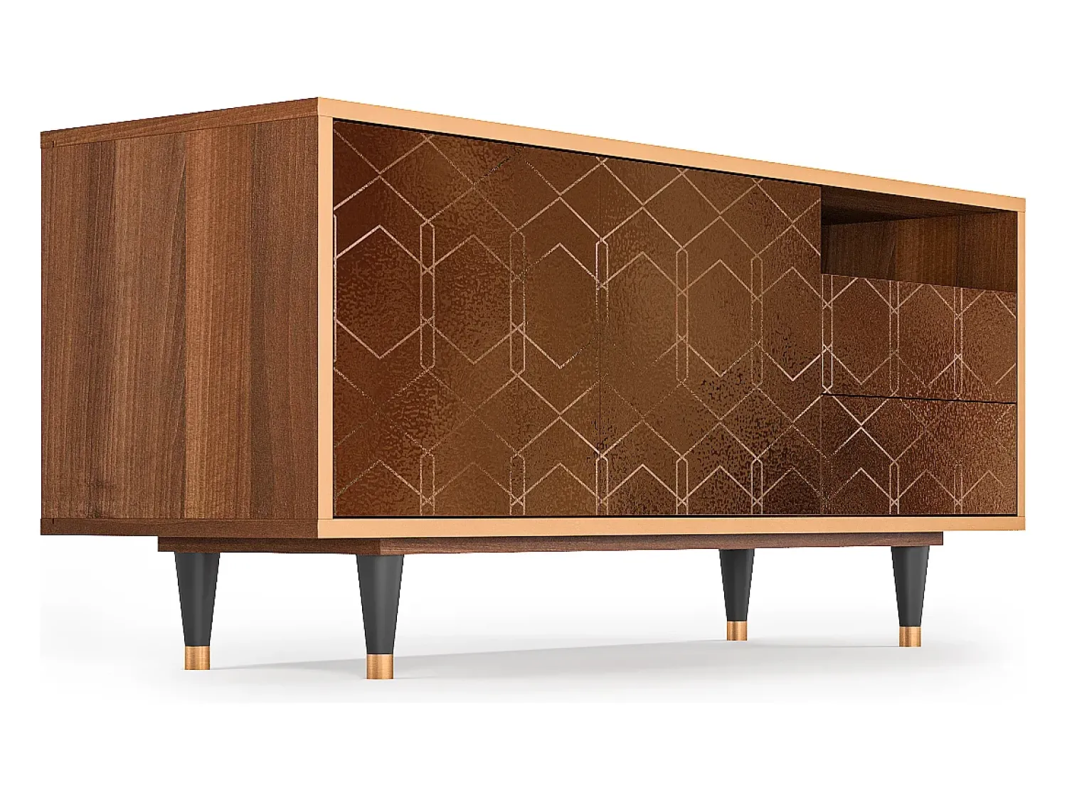 Mueble de TV - 125х56х41 cm - T7 - Chocolate Bar, Nogueira^ Móvel De Tv
