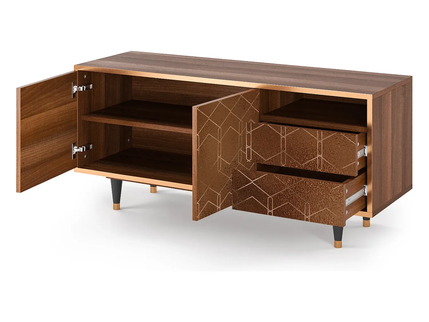 Mueble de TV - 125х56х41 cm - T7 - Chocolate Bar, Nogueira^ Móvel De Tv