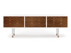 Móvel De Tv* Mueble de TV - 170х59х48 cm - T4 - Chocolate Bar, Branco Bege