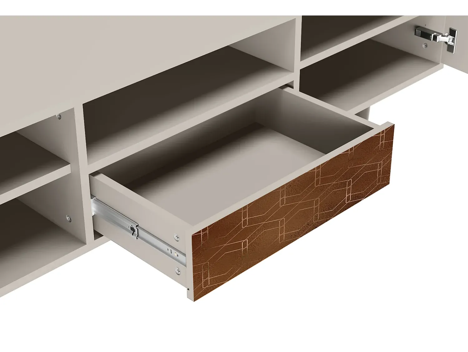 Móvel De Tv| Mueble de TV - 170х59х41 cm - T6 - Chocolate Bar, Areia Bege
