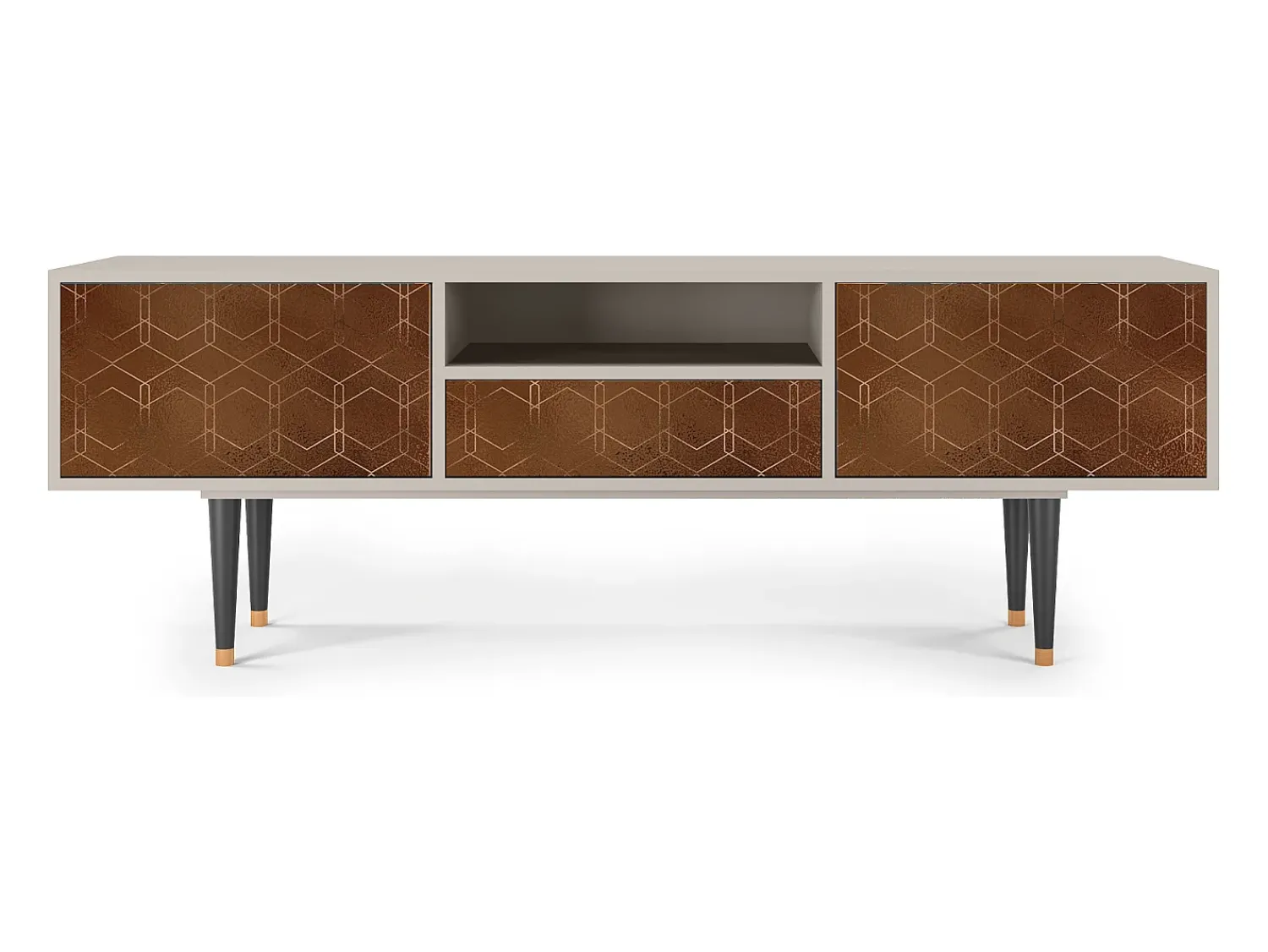 Móvel De Tv| Mueble de TV - 170х59х41 cm - T6 - Chocolate Bar, Areia Bege