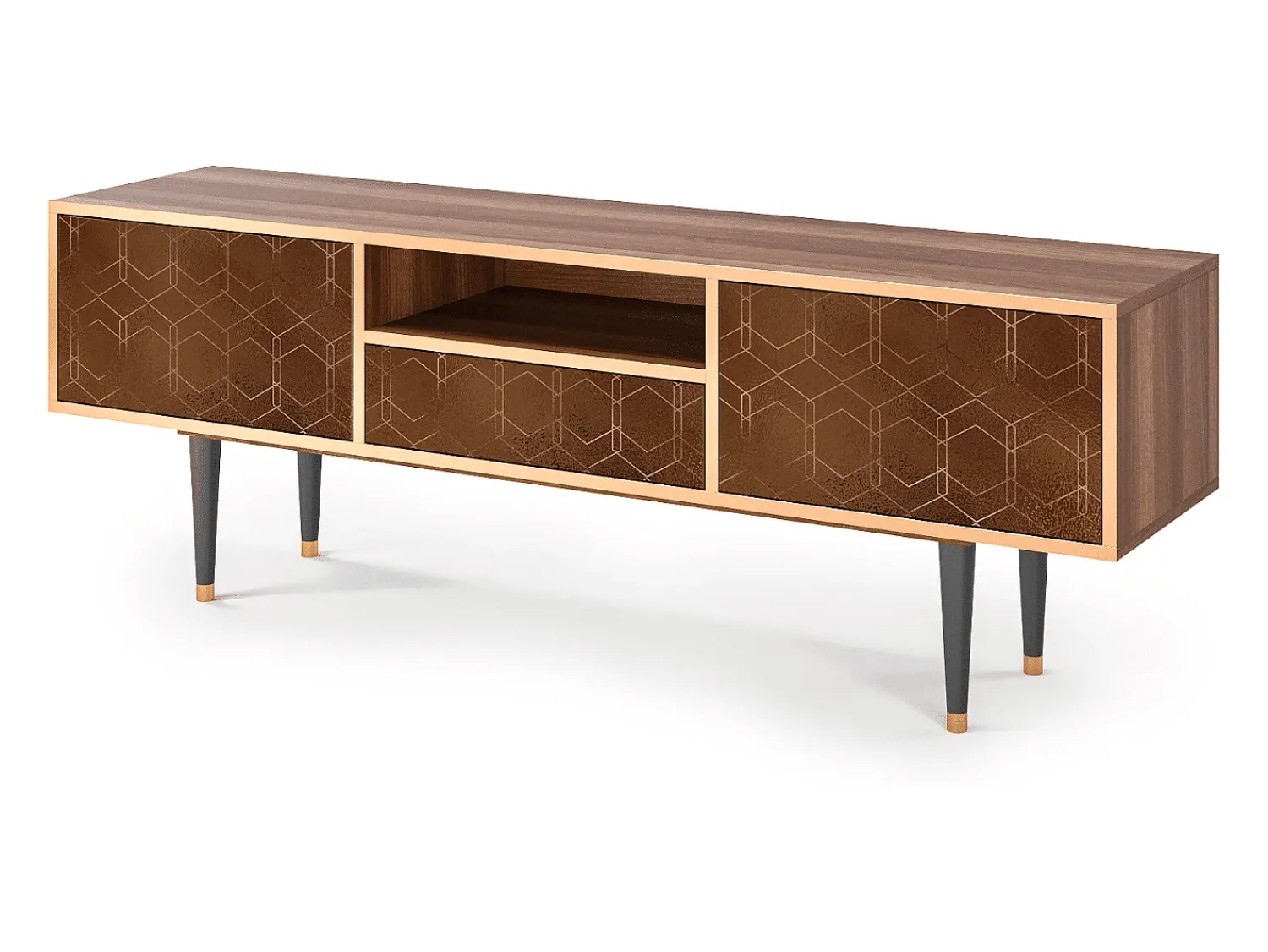 Mueble de TV - 170х59х41 cm - T6 - Chocolate Bar, Nogueira^ Móvel De Tv