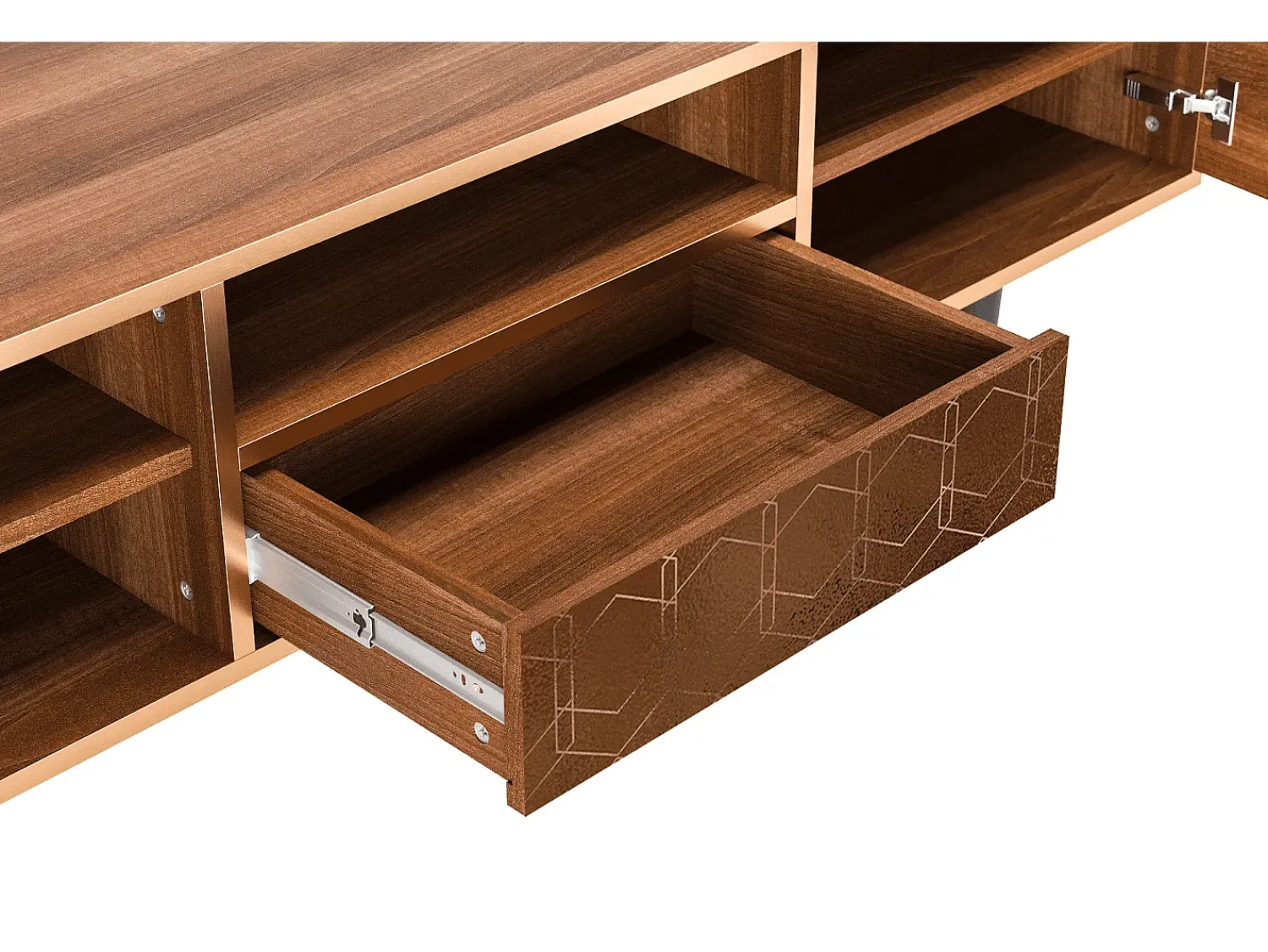 Mueble de TV - 170х59х41 cm - T6 - Chocolate Bar, Nogueira^ Móvel De Tv