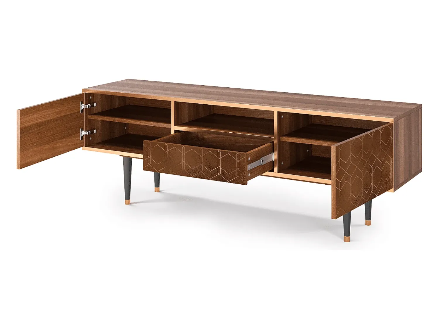 Mueble de TV - 170х59х41 cm - T6 - Chocolate Bar, Nogueira^ Móvel De Tv