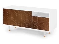 Mueble de TV - 125х56х41 cm - T7 - Chocolate Bar, Branco^ Móvel De Tv