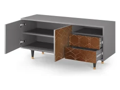 Mueble de TV - 125х56х41 cm - T7 - Chocolate Bar, Cinza^ Móvel De Tv