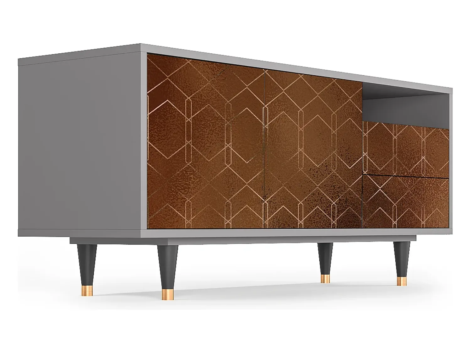 Mueble de TV - 125х56х41 cm - T7 - Chocolate Bar, Cinza^ Móvel De Tv