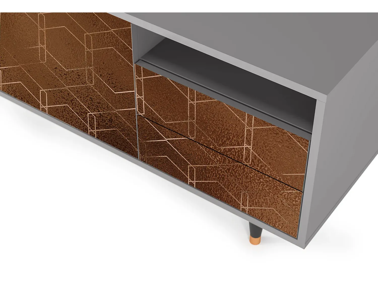 Mueble de TV - 125х56х41 cm - T7 - Chocolate Bar, Cinza^ Móvel De Tv