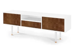 Clearance Mueble de TV - 170х59х41 cm - T6 - Chocolate Bar, Branco Bege