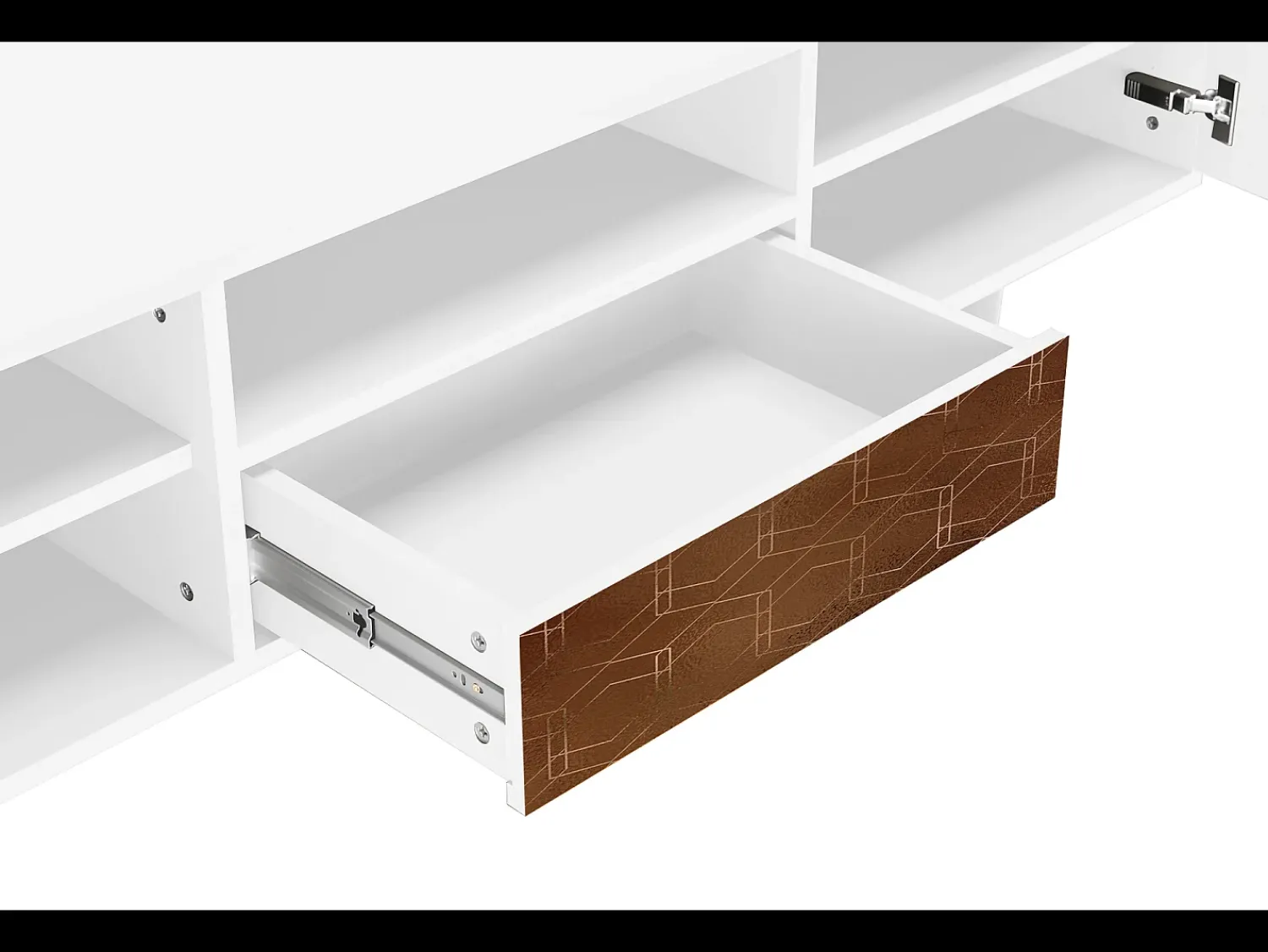 Clearance Mueble de TV - 170х59х41 cm - T6 - Chocolate Bar, Branco Bege