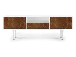 Clearance Mueble de TV - 170х59х41 cm - T6 - Chocolate Bar, Branco Bege