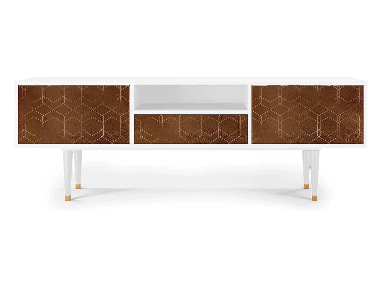 Clearance Mueble de TV - 170х59х41 cm - T6 - Chocolate Bar, Branco Bege