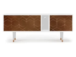 Móvel De Tv* Mueble de TV - 170х69х48 cm - T1 - Chocolate Bar, Branco Bege
