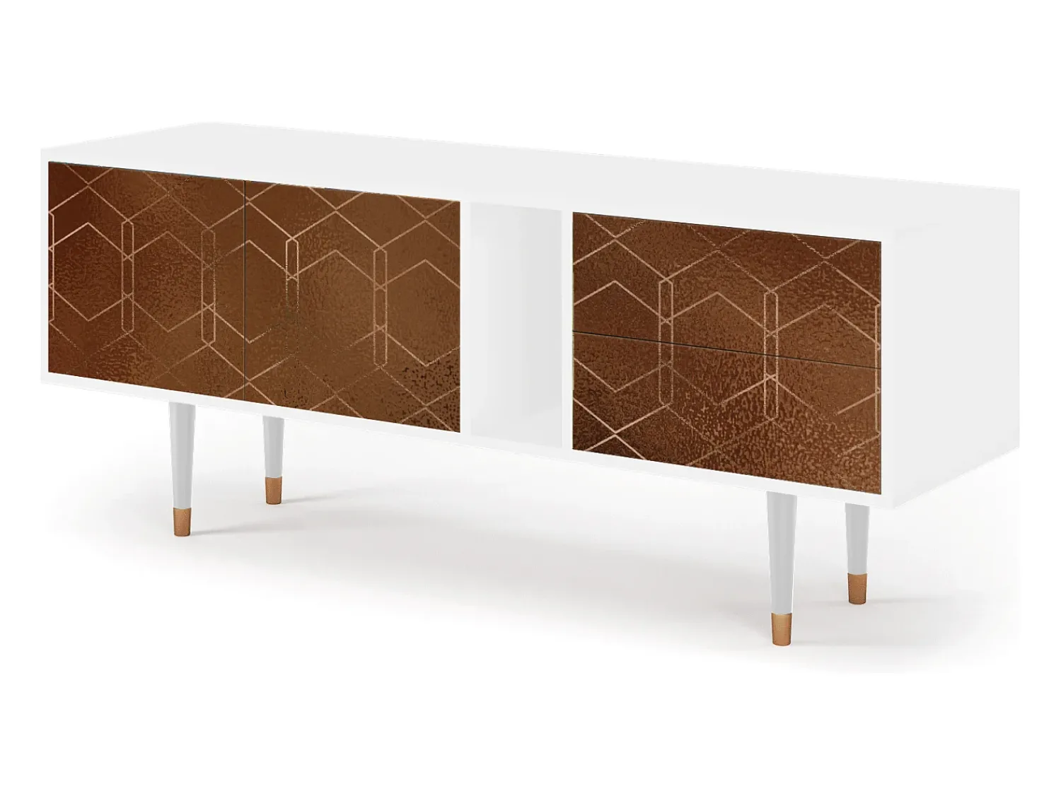 Móvel De Tv* Mueble de TV - 170х69х48 cm - T1 - Chocolate Bar, Branco Bege