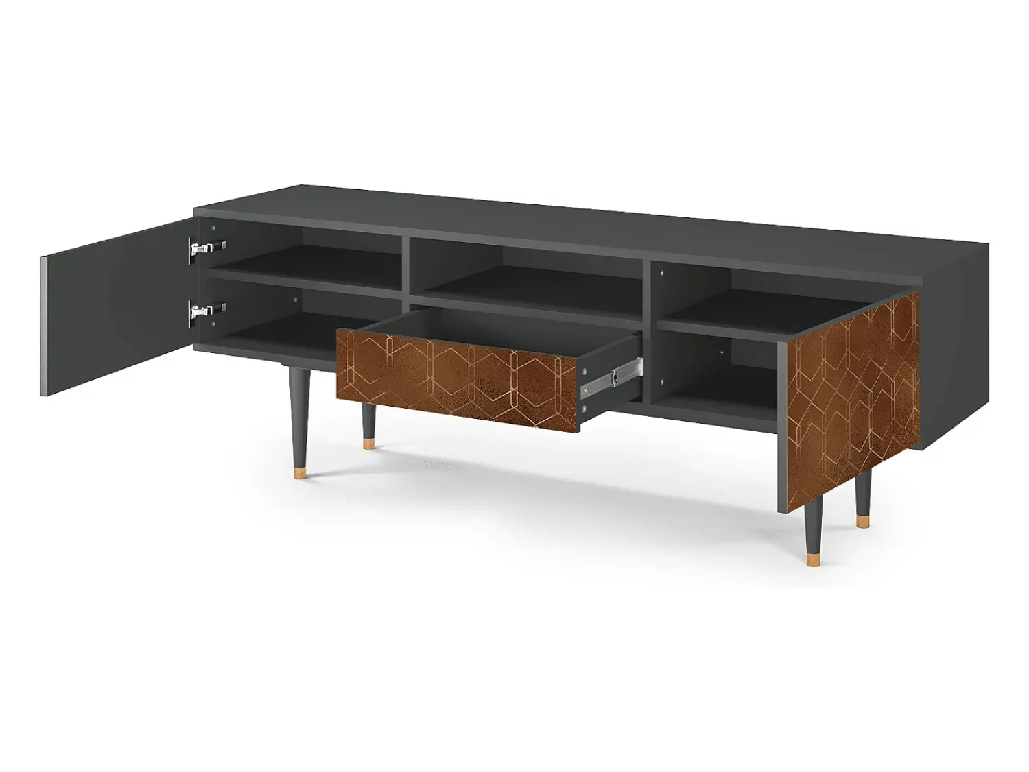 Mueble de TV - 170х59х41 cm - T6 - Chocolate Bar, Antracite^ Móvel De Tv