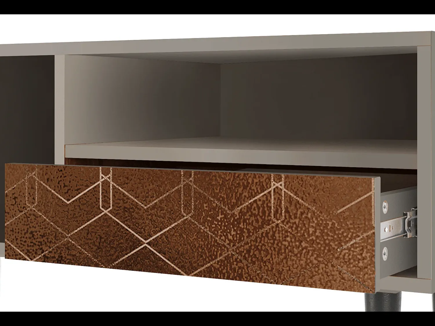 Clearance Mueble de TV - 115х59х48 cm - T3 - Chocolate Bar, Areia Bege