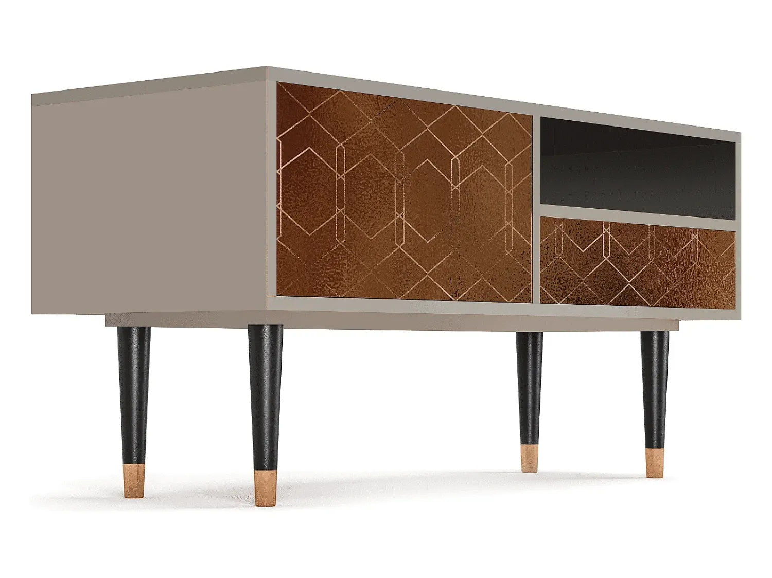 Clearance Mueble de TV - 115х59х48 cm - T3 - Chocolate Bar, Areia Bege