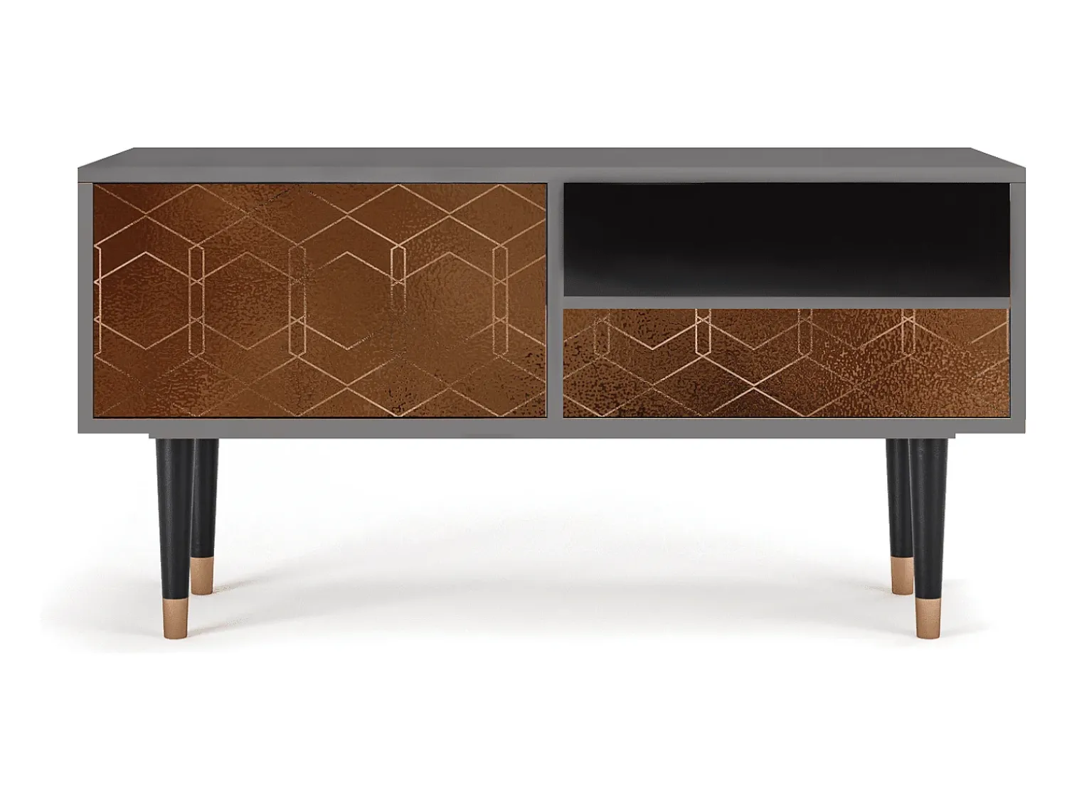 Clearance Mueble de TV - 115х59х48 cm - T3 - Chocolate Bar, Areia Bege