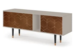 New Mueble de TV - 170х69х48 cm - T1 - Chocolate Bar, Areia Bege