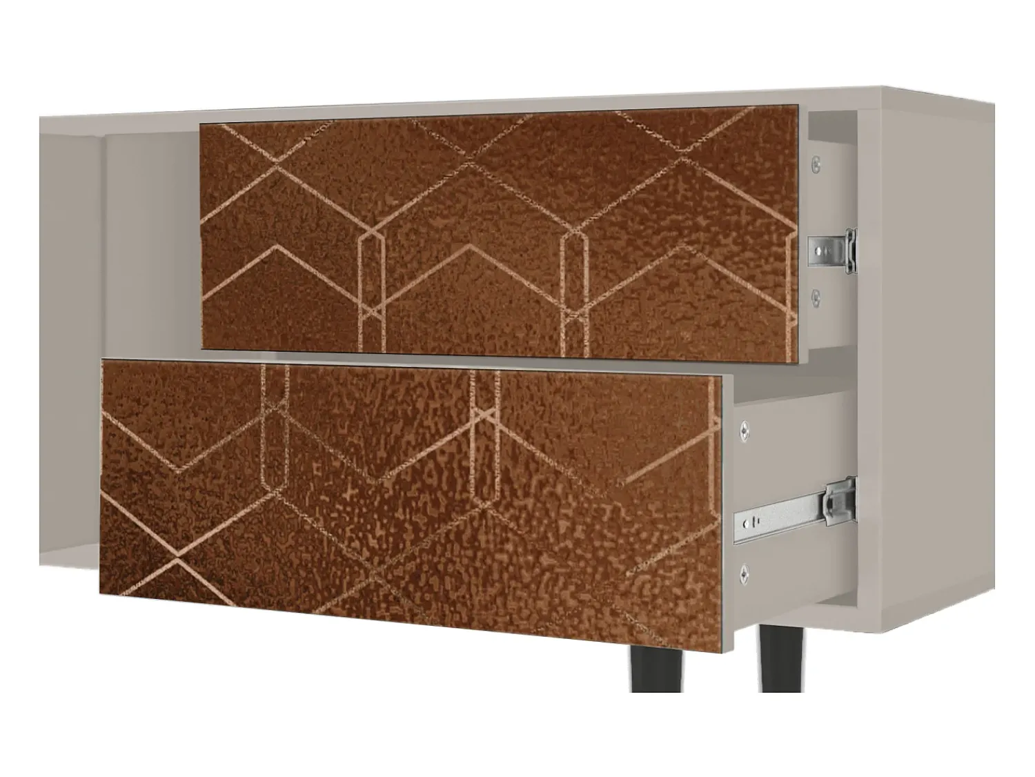 New Mueble de TV - 170х69х48 cm - T1 - Chocolate Bar, Areia Bege