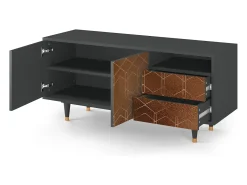 Mueble de TV - 125х56х41 cm - T7 - Chocolate Bar, Antracite^ Móvel De Tv