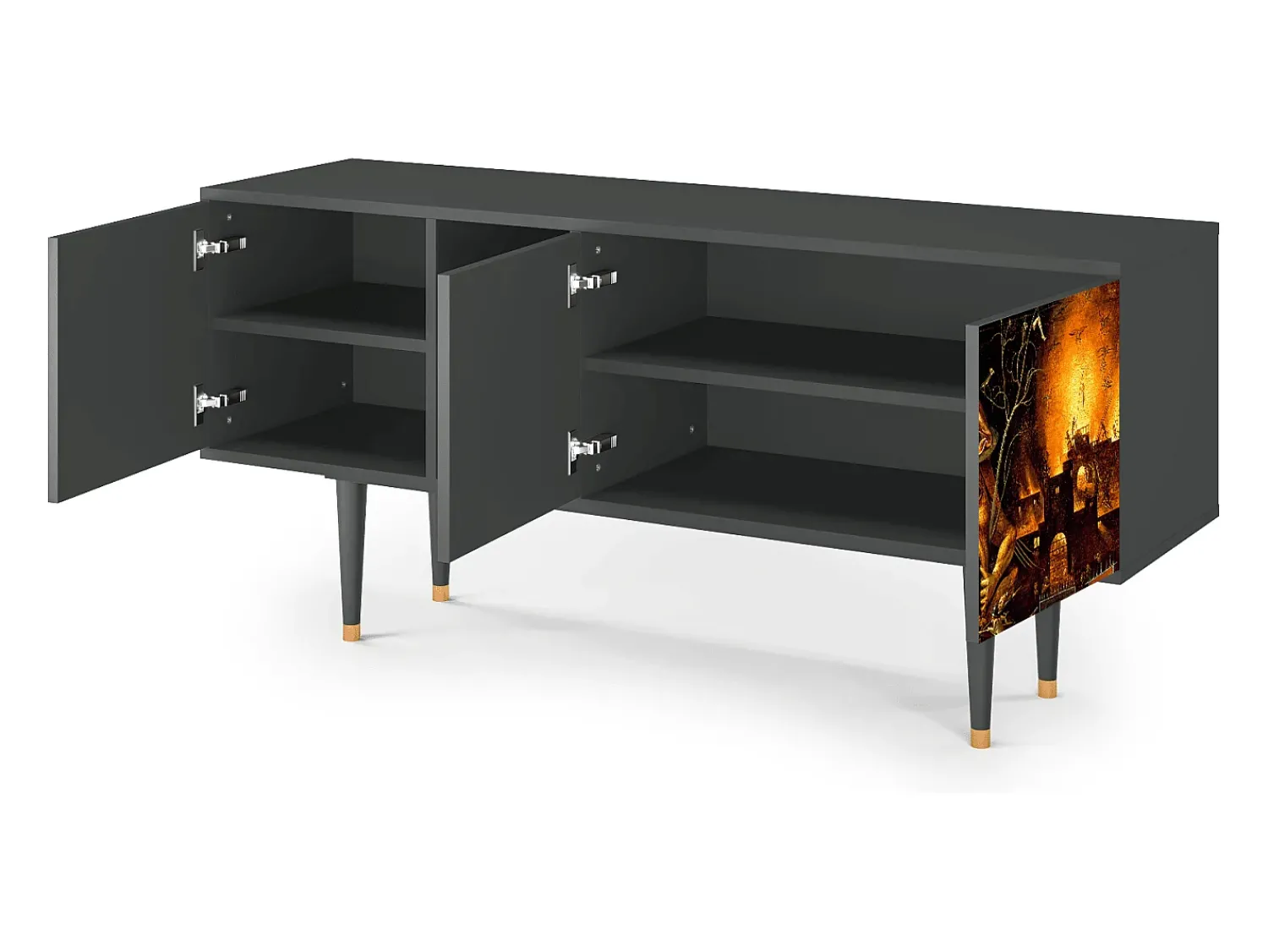 Mueble de TV - 150х69х41 cm - T5 - Christ in Limbo, Antracite^ Móvel De Tv