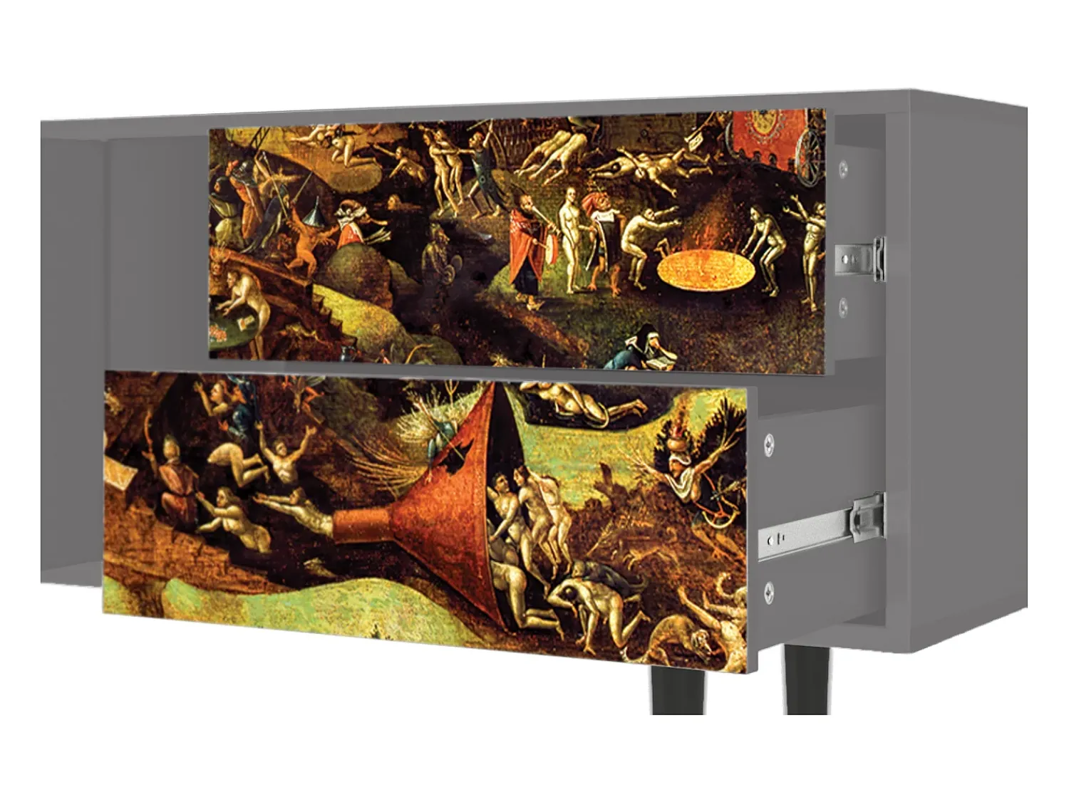 Outlet Mueble de TV - 170х69х48 cm - T1 - Christ in Limbo, Cinza Cinzento
