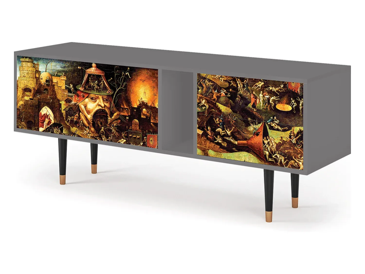 Outlet Mueble de TV - 170х69х48 cm - T1 - Christ in Limbo, Cinza Cinzento