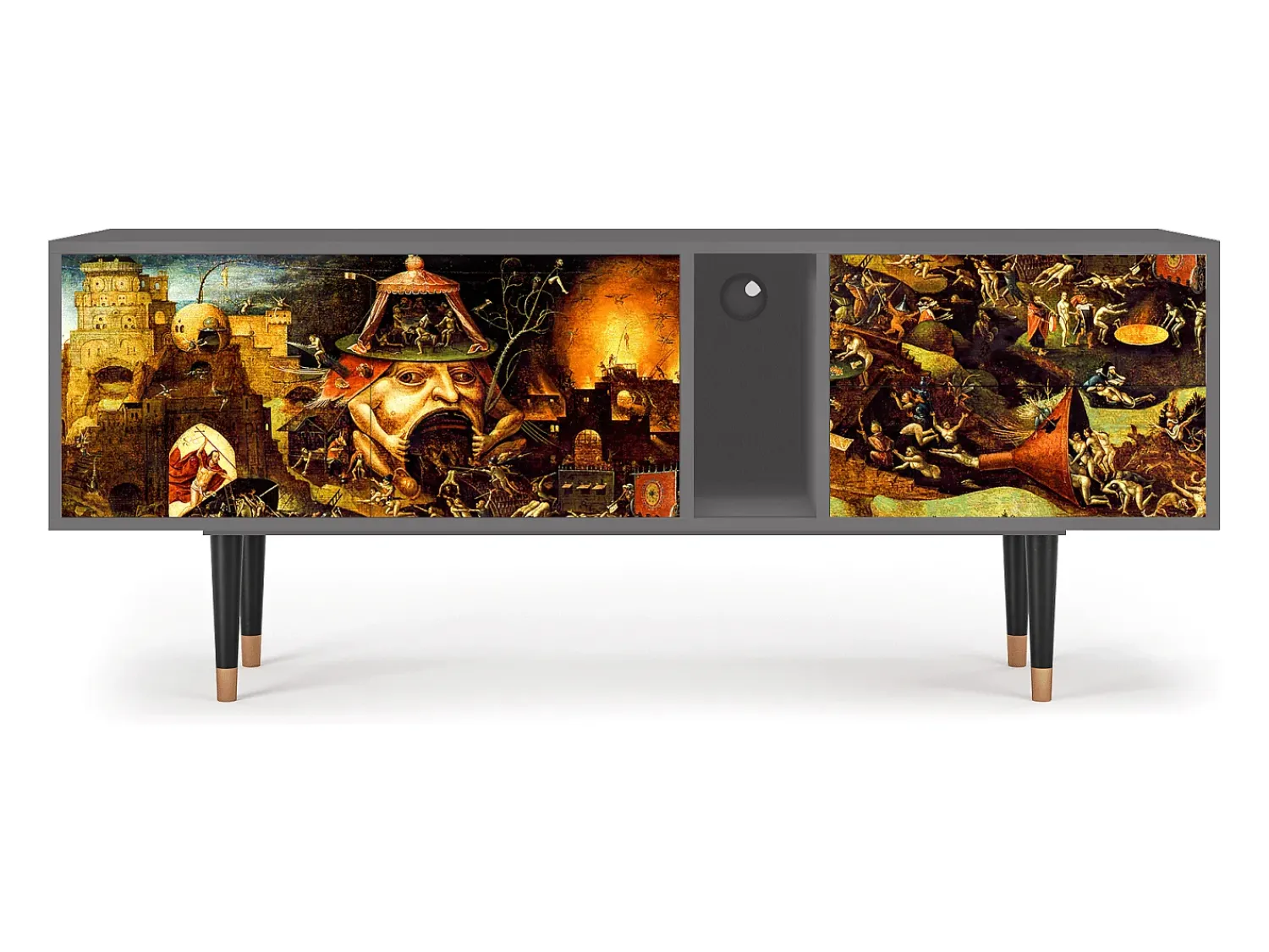 Outlet Mueble de TV - 170х69х48 cm - T1 - Christ in Limbo, Cinza Cinzento