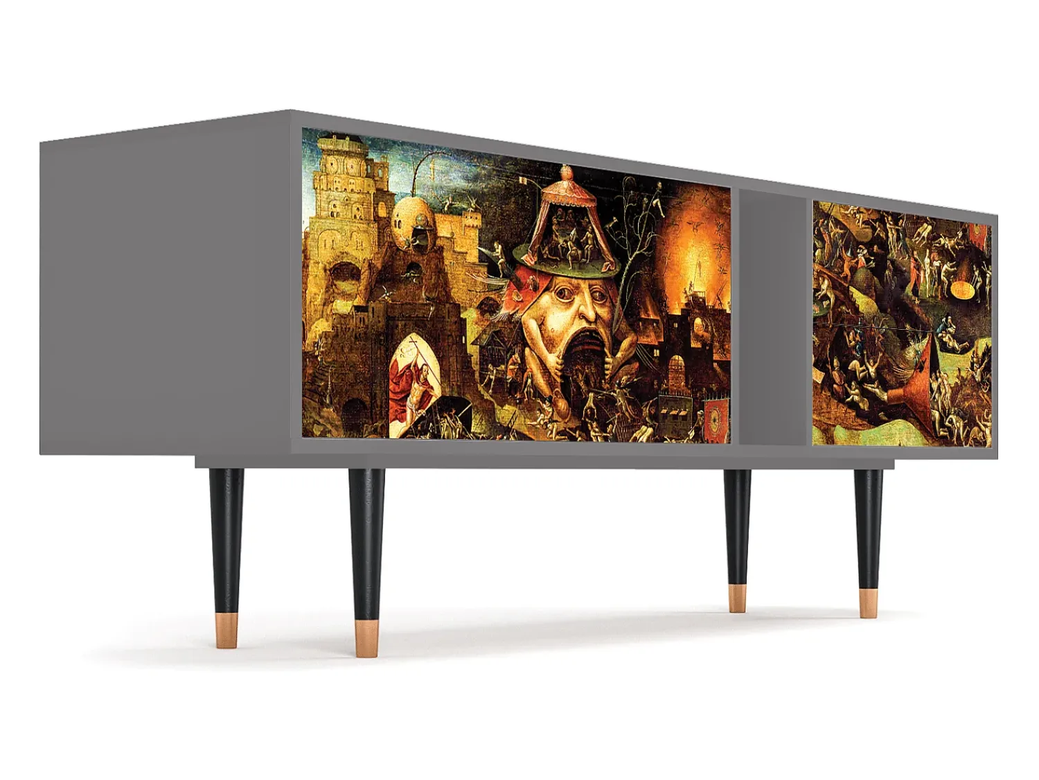 Outlet Mueble de TV - 170х69х48 cm - T1 - Christ in Limbo, Cinza Cinzento