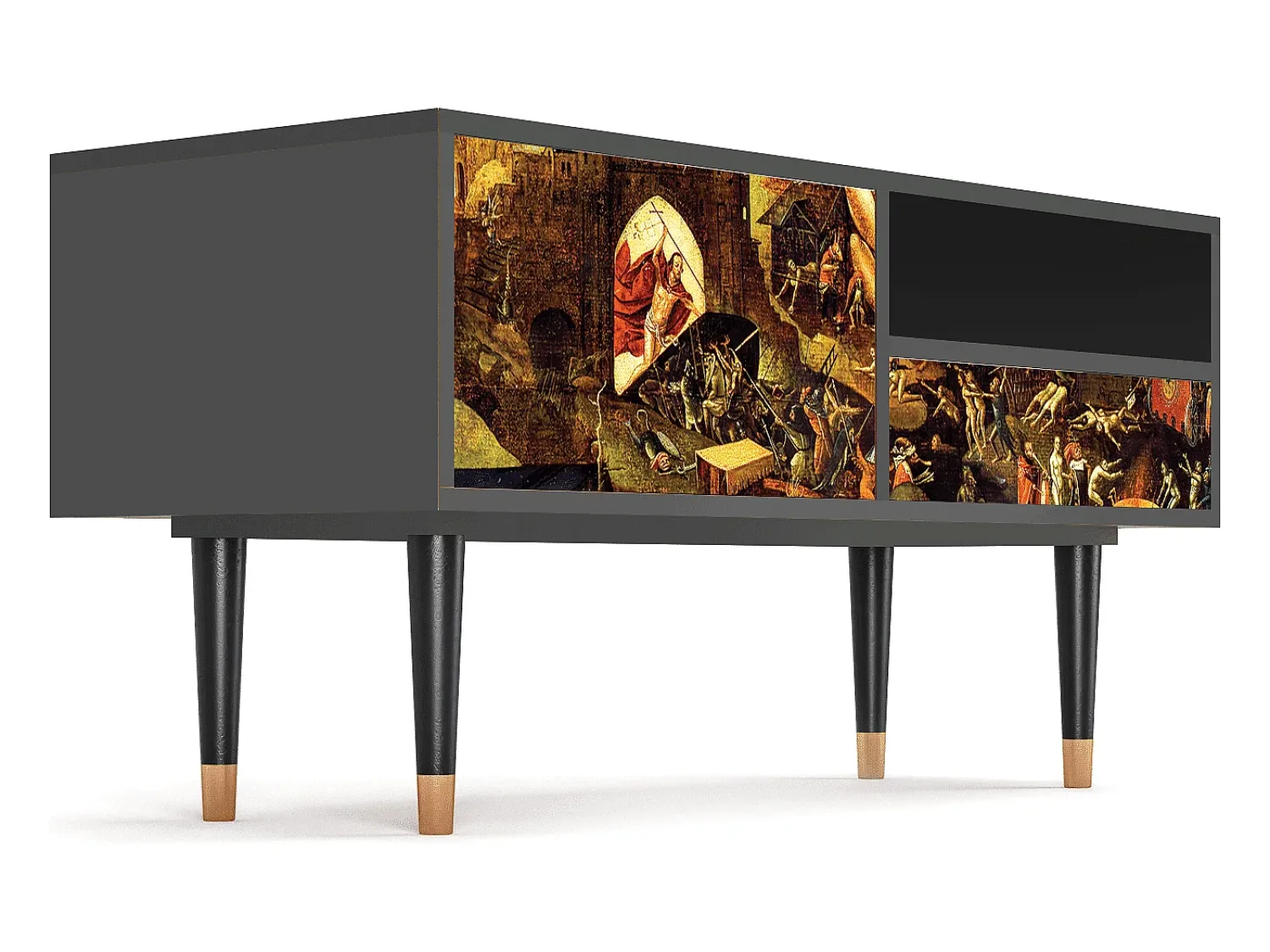 Móvel De Tv| Mueble de TV - 115х59х48 cm - T3 - Christ in Limbo, Antracite Cinza antracite