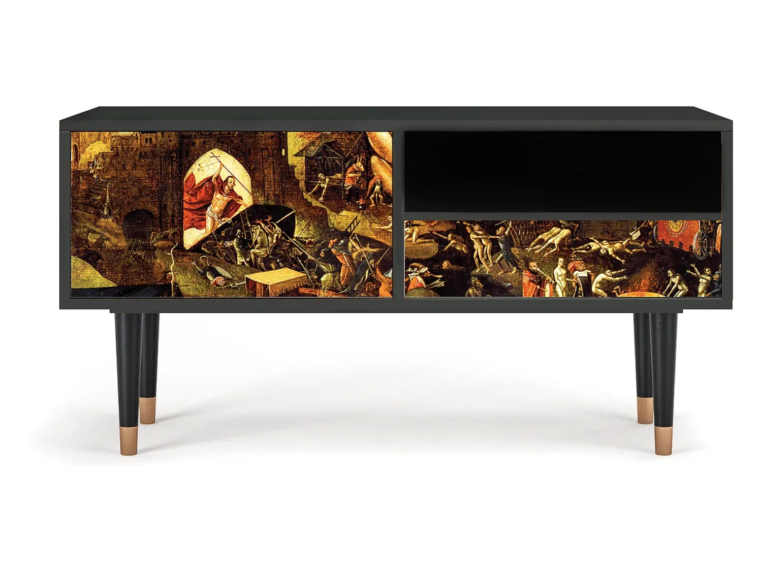 Móvel De Tv| Mueble de TV - 115х59х48 cm - T3 - Christ in Limbo, Antracite Cinza antracite