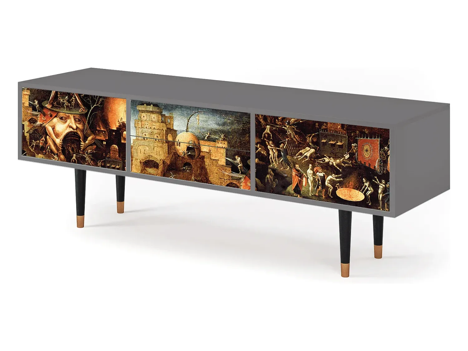 Móvel De Tv| Mueble de TV - 170х59х48 cm - T4 - Christ in Limbo, Cinza Cinzento
