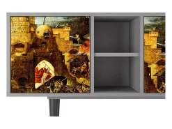 Móvel De Tv* Mueble de TV - 150х69х41 cm - T5 - Christ in Limbo, Cinza Cinzento