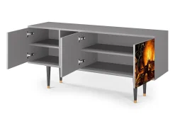 Móvel De Tv* Mueble de TV - 150х69х41 cm - T5 - Christ in Limbo, Cinza Cinzento