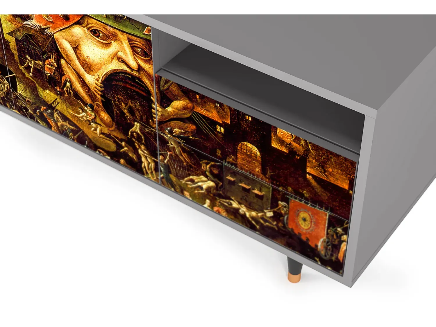 Móvel De Tv| Mueble de TV - 125х56х41 cm - T7 - Christ in Limbo, Cinza Cinzento