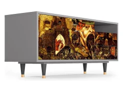 Móvel De Tv| Mueble de TV - 125х56х41 cm - T7 - Christ in Limbo, Cinza Cinzento