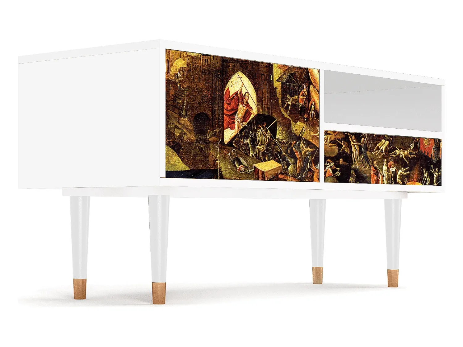 Mueble de TV - 115х59х48 cm - T3 - Christ in Limbo, Branco^ Móvel De Tv