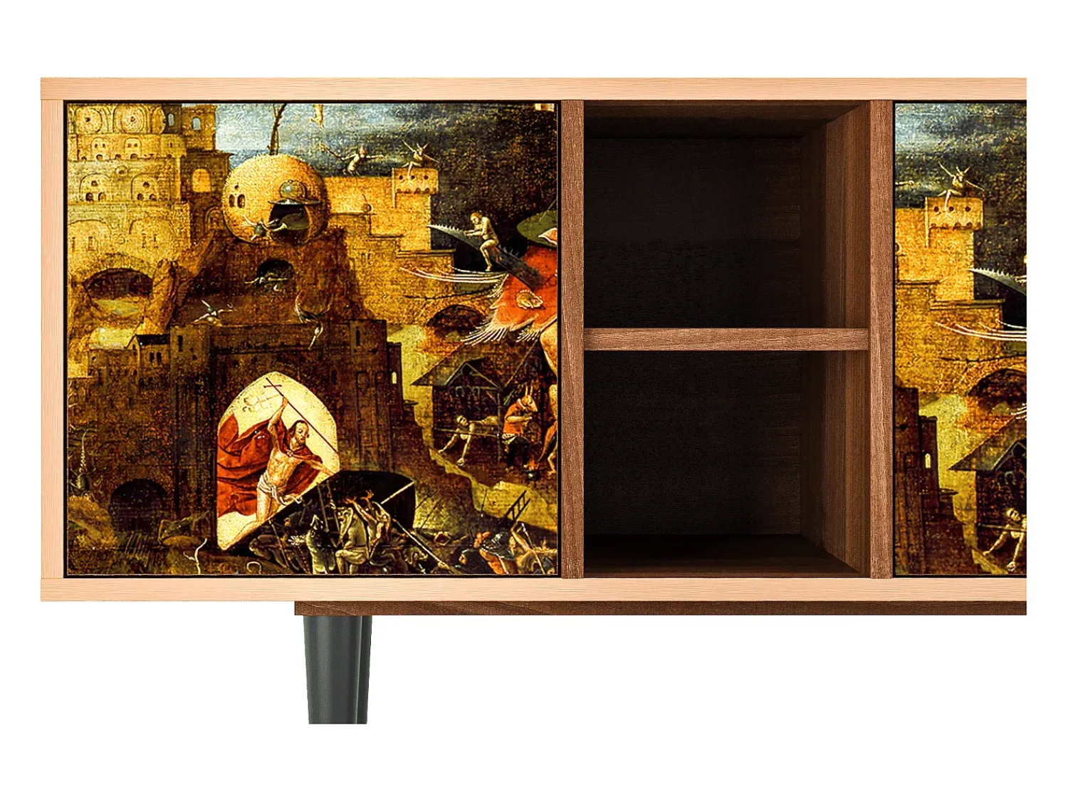 Móvel De Tv| Mueble de TV - 150х69х41 cm - T5 - Christ in Limbo, Nogueira Castanho