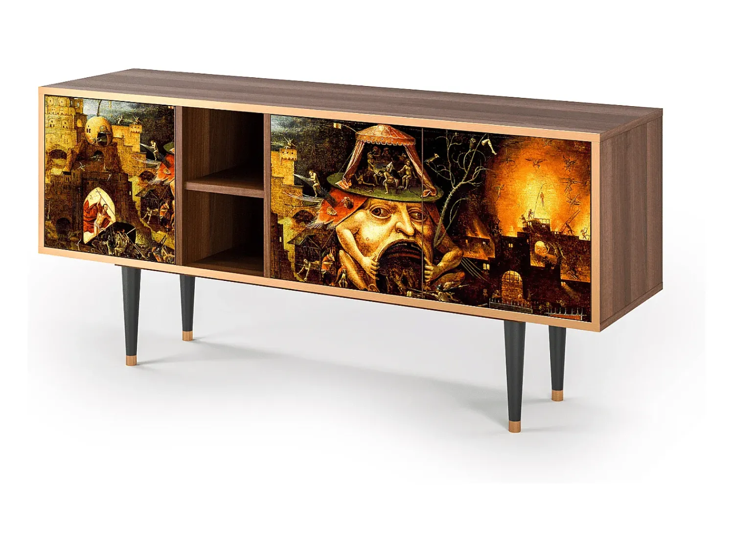 Móvel De Tv| Mueble de TV - 150х69х41 cm - T5 - Christ in Limbo, Nogueira Castanho