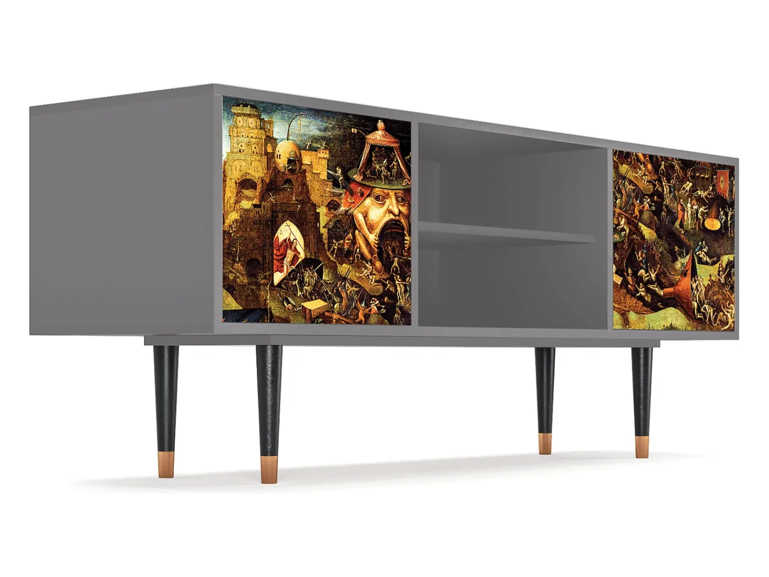 Móvel De Tv| Mueble de TV - 170х69х48 cm - T2 - Christ in Limbo, Cinza Cinzento