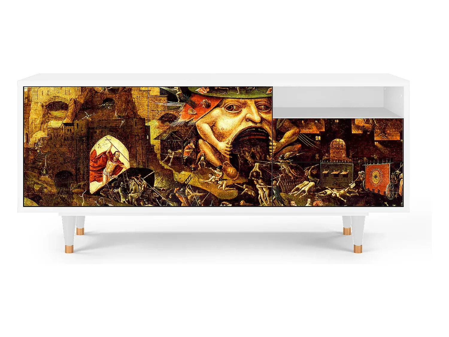 Móvel De Tv| Mueble de TV - 125х56х41 cm - T7 - Christ in Limbo, Branco Bege