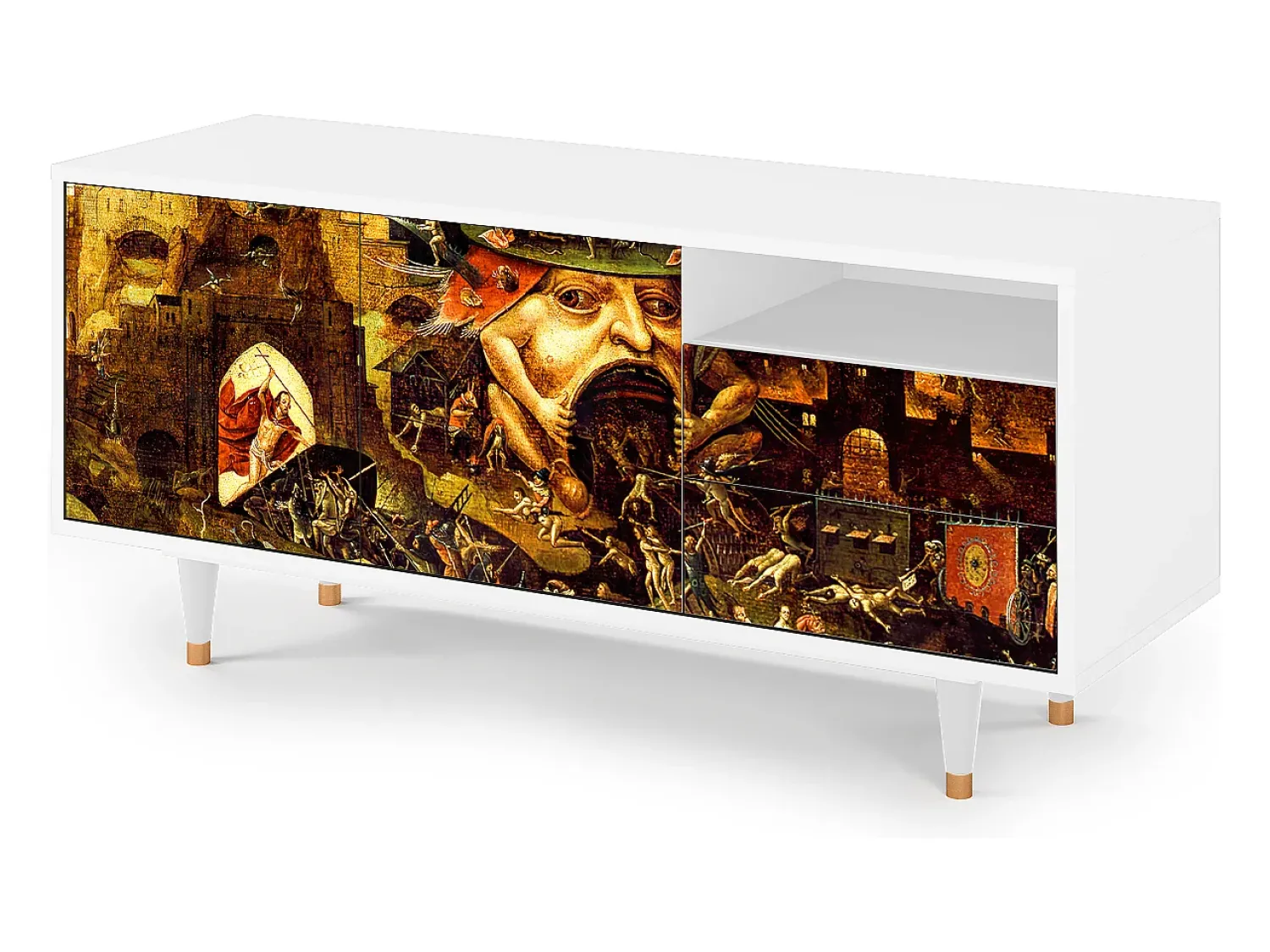 Móvel De Tv| Mueble de TV - 125х56х41 cm - T7 - Christ in Limbo, Branco Bege