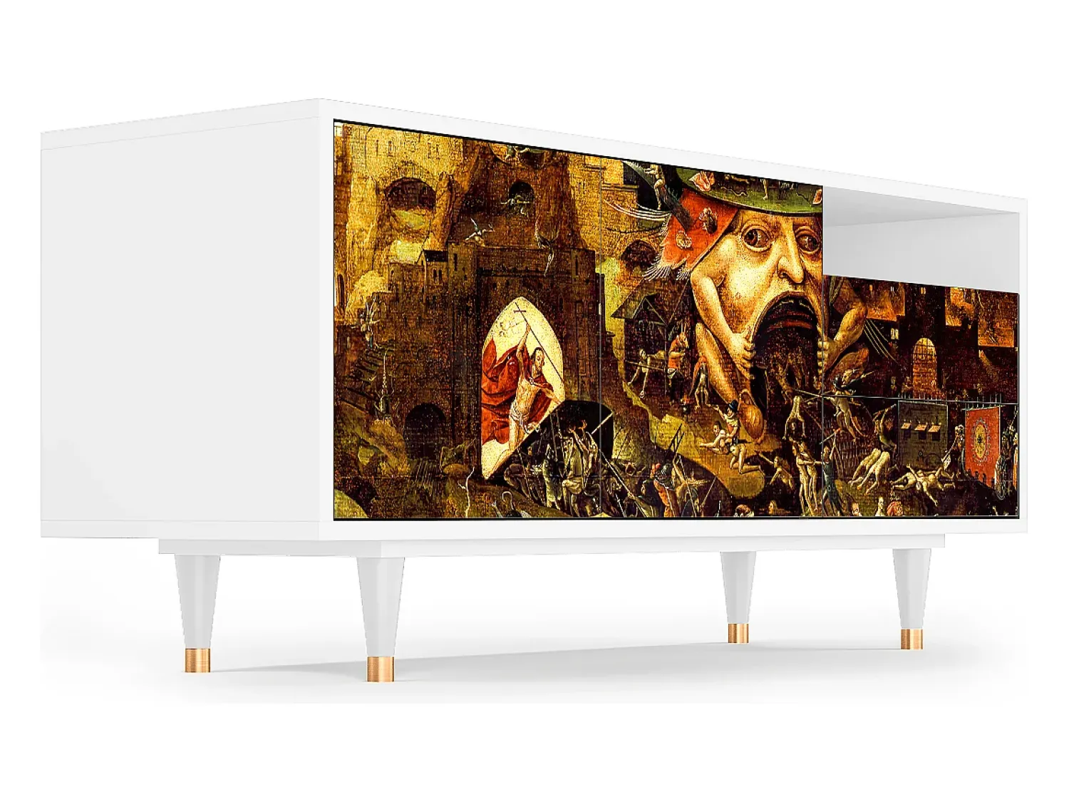 Móvel De Tv| Mueble de TV - 125х56х41 cm - T7 - Christ in Limbo, Branco Bege
